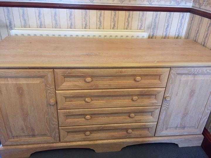 Limed oak sideboard.