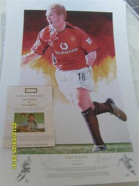 Limited Edition Football Print signed by Paul Scholes