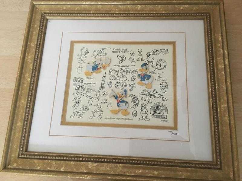 Limited edition original Walt Disney Donal Duck Model Sheet