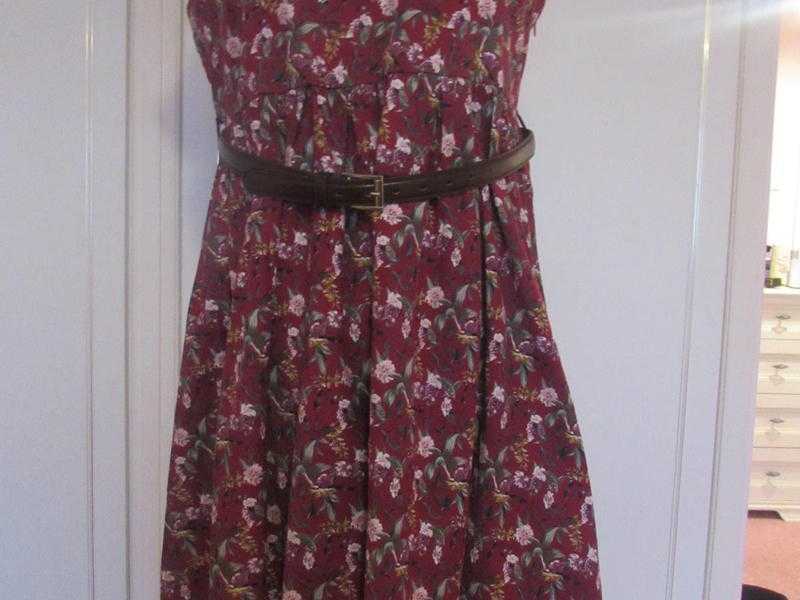 Lindy Bop 1950039s style Burgundypink floral Tea dress Size 22 BNWOT