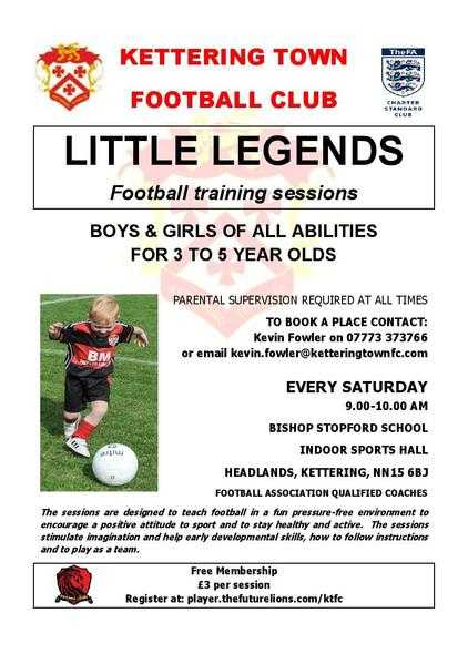 Little Legends 3-5 years football sessions