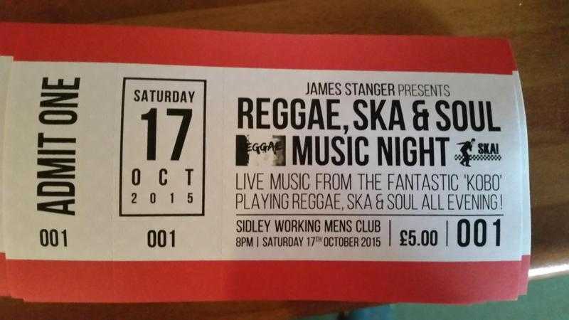 Live Music From 039Kobo039 - Reggae, Ska amp Soul Evening  Sidley Working Mens Club