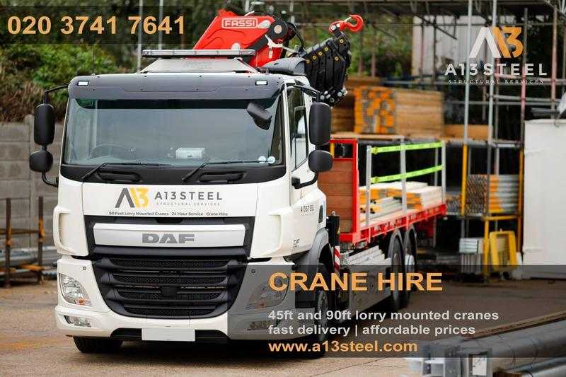 Lorry mounted crane hire  A13 Steel