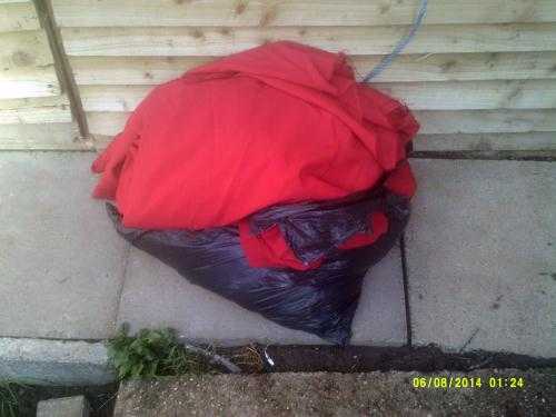 lots of red fabric for sale