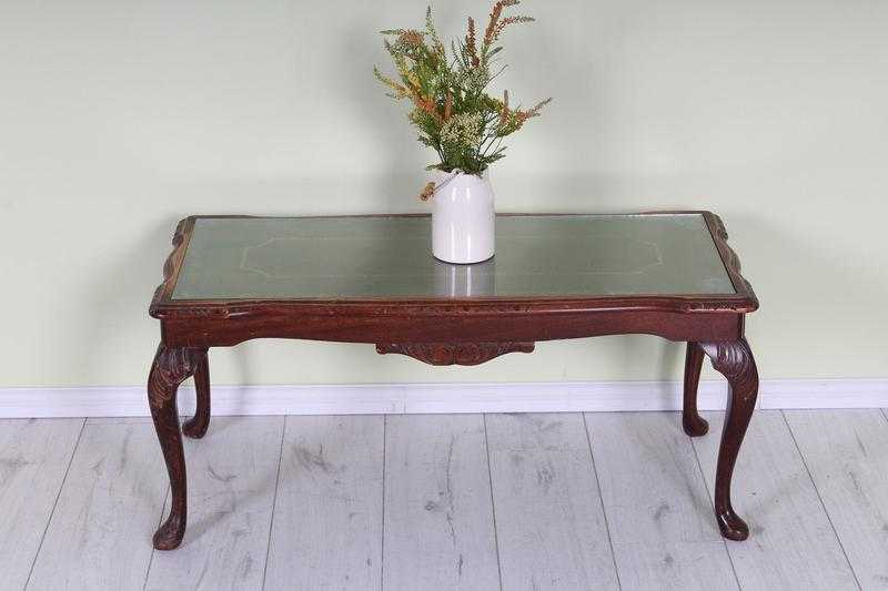 LOUIS STYLE COFFEE TABLE WITH GLASS INSERT- LOVELY CONDITION - CAN COURIER