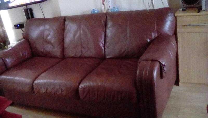 Lovely brown leather sofa