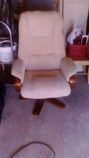 Lovely cream swivel arm chair for sale