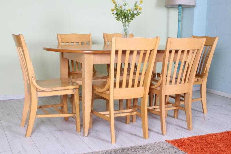 LOVELY LARGE KITCHEN TABLE WITH 6 CHAIRS - CAN COURIER - FREE LOCAL DELIVERY