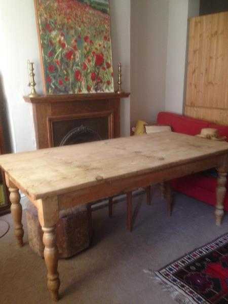 Lovely old pine kitchendining table - vintage