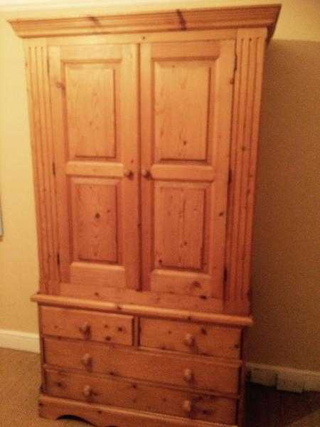 Lovely pine wardrobe with drawers.