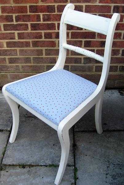 Lovely Shabby Chic DiningLiving Room Chair Painted in Antique White Colour