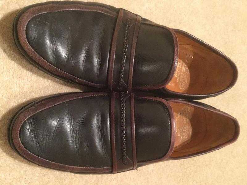 Lovely Soft Leather, GRENSON Shoes. True Moccasin, Bench Made, Black amp Brown, Size 8F