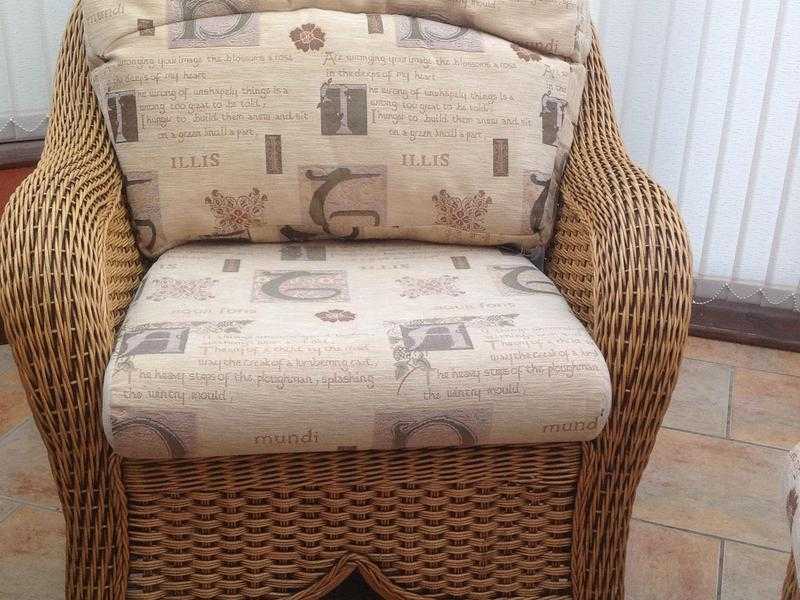 Luxury wicker conservatory 3 X armchairs  table