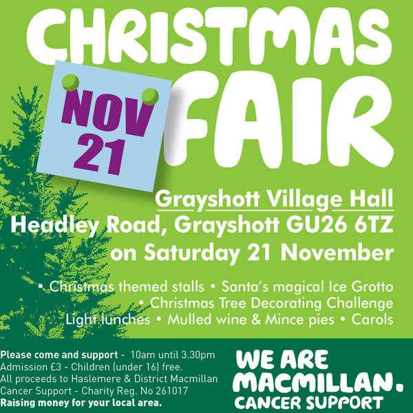 Macmillan Cancer Support Christmas Fair