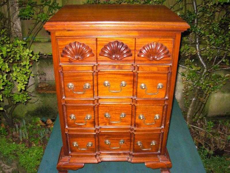 MAHOGANY 4 DRAWER CHEST for sale.