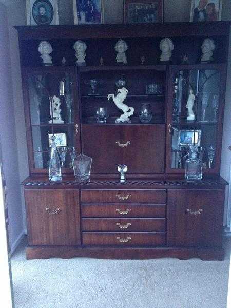 Mahogany Freestanding display Wall Unit