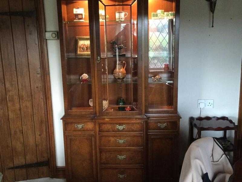 Mahogany glazed dresser unit