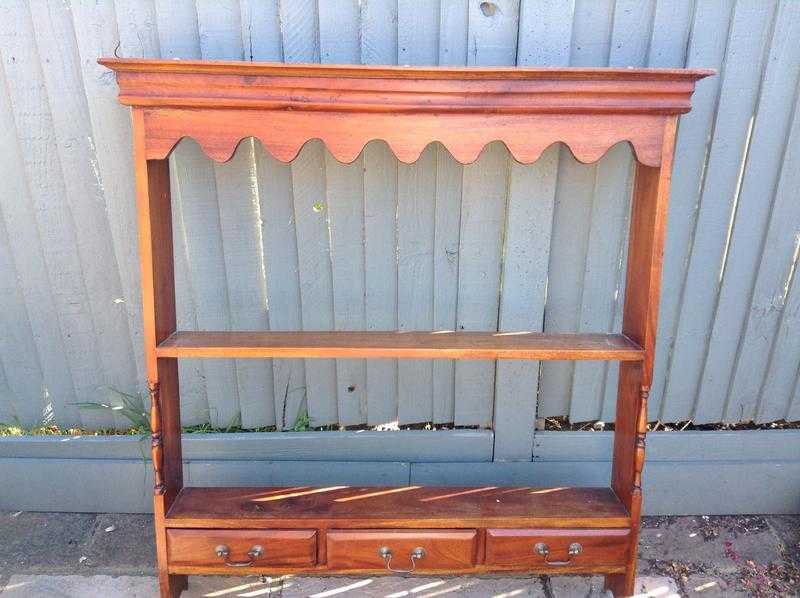 Mahogany shelf unit and coat rack