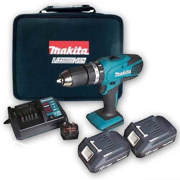 Makita 18v Li Cordless Hammer Combi Drill with 2 Batteries carry case BARGAIN UNWANTED GIFT