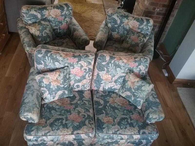 MampS 2 seater settee amp 2 armchairs