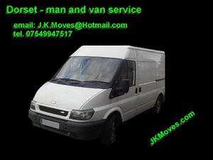 Man and flat bed van