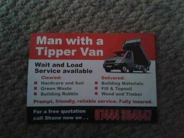 Man with a tipper van