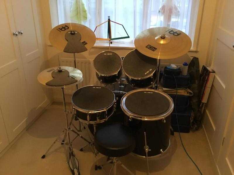 Mapex Tornado black drum kit with Meinl HCS Cymbals