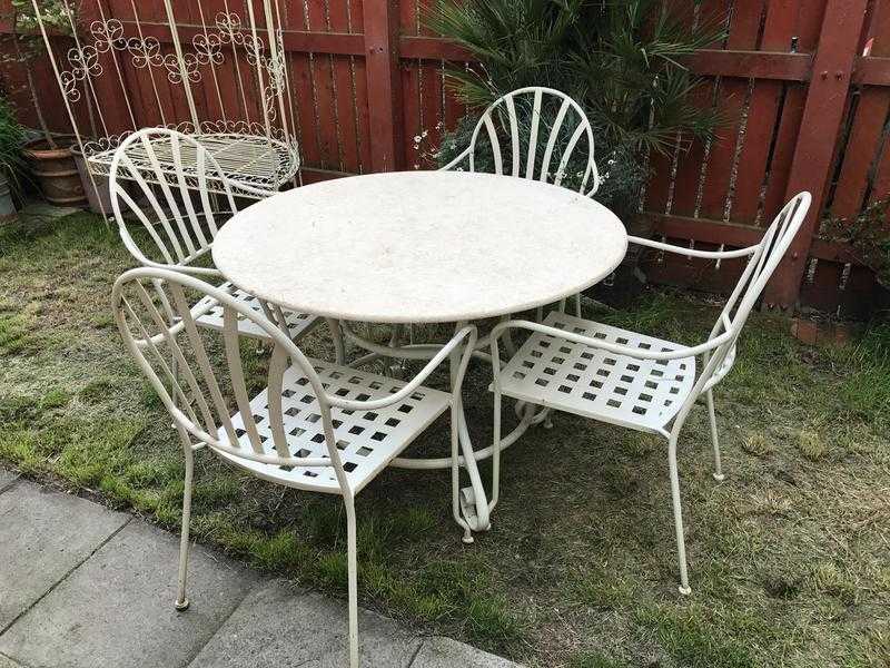 Marble topped patio set
