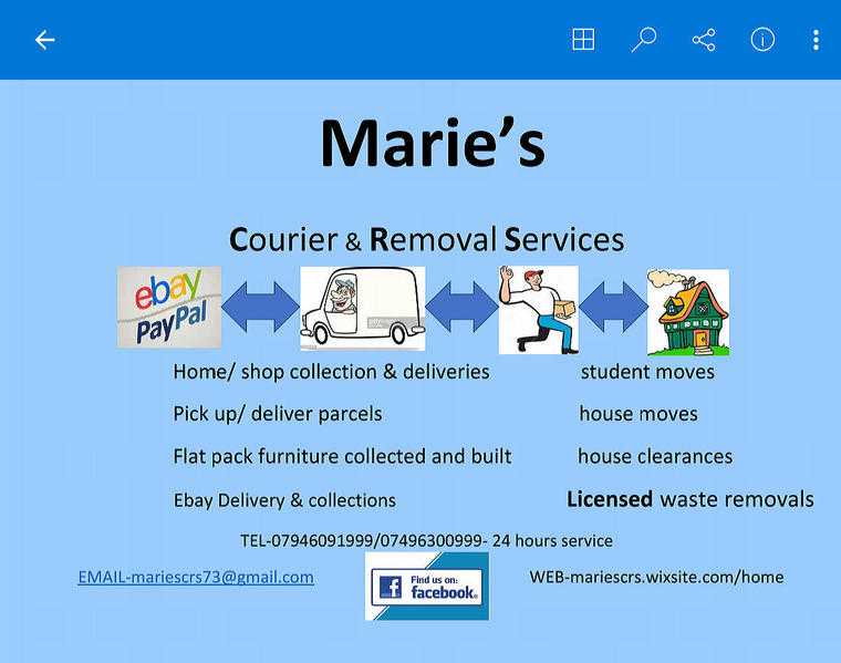 MARIE039S Courier amp Removal Services with waste licence to move all your rubbish