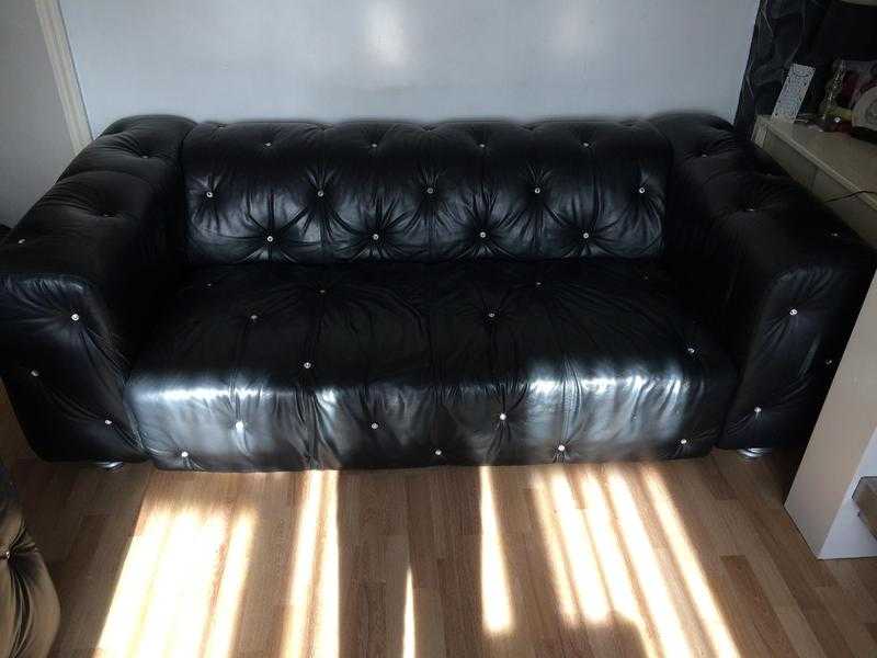 Marinelli leather sofa 31 with crystals