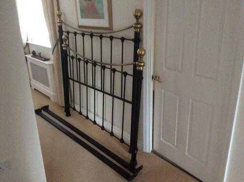 Marks and Spencer Black and Brass Metal Double Bed Surround