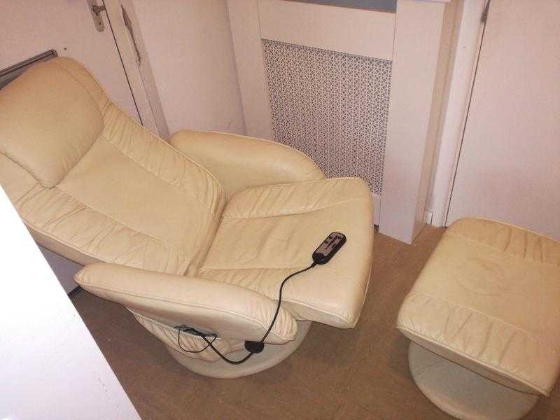 Massage chair with remote and foot stand