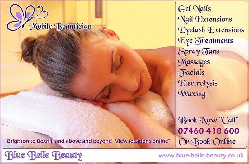 Massages by Blue Belle Beauty Brighton to Bexhill and up as far as Forest Row