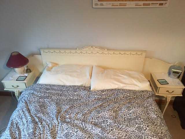 Matching double bed headboard w side tables amp draw, dressing table w mirror and stool