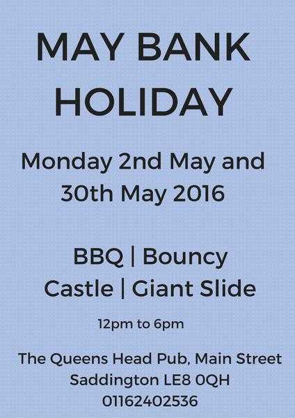 May Bank Holiday at the Queens Head Pub in Saddington