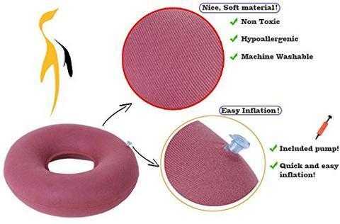 Medical grade Penkwin inflatable ring cushion for bed sores