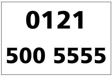 Memorable Birmingham Telephone Number - 01215005555 - 25 per month