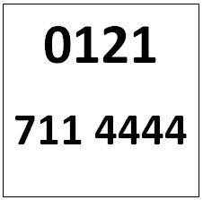 Memorable Telephone Number - Birmingham 01217114444