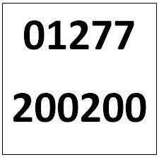 Memorable Telephone Number - Brentwood 01277200200