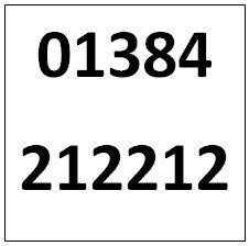 Memorable Telephone Number - Dudley 01384212212