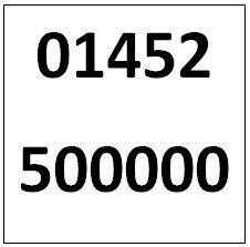 Memorable Telephone Number - Gloucester 01452500000