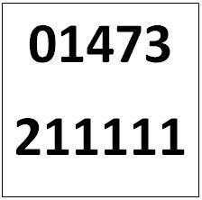 Memorable Telephone Number - Ipswich 01473211111