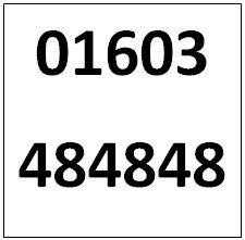 Memorable Telephone Number - Norwich 01603484848