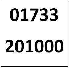 Memorable Telephone Number - Peterborough 01733201000