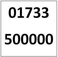 Memorable Telephone Number - Peterborough 01733500000