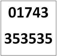 Memorable Telephone Number - Shrewsbury 01743353535