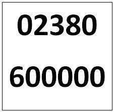 Memorable Telephone Number - Southampton 02380600000