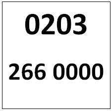 Memorable Telephone Number - West Kensington