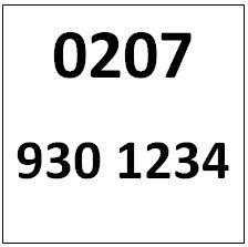 Memorable Telephone Number - Whitehall