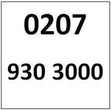 Memorable Telephone Number - Whitehall